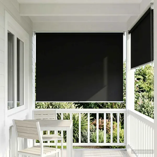 Store roulant extérieur protection UV Noir 125 x 230 cm (L x H)