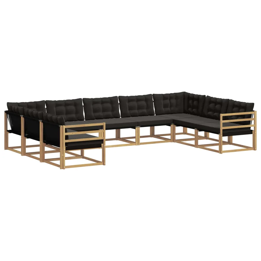 Ensemble de canapés d'extérieur 9 pcs Blanc et noir - 2