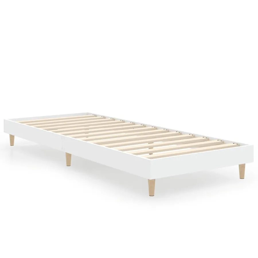 Cadre de lit sans matelas blanc 75x190 cm bois d'ingénierie - 2