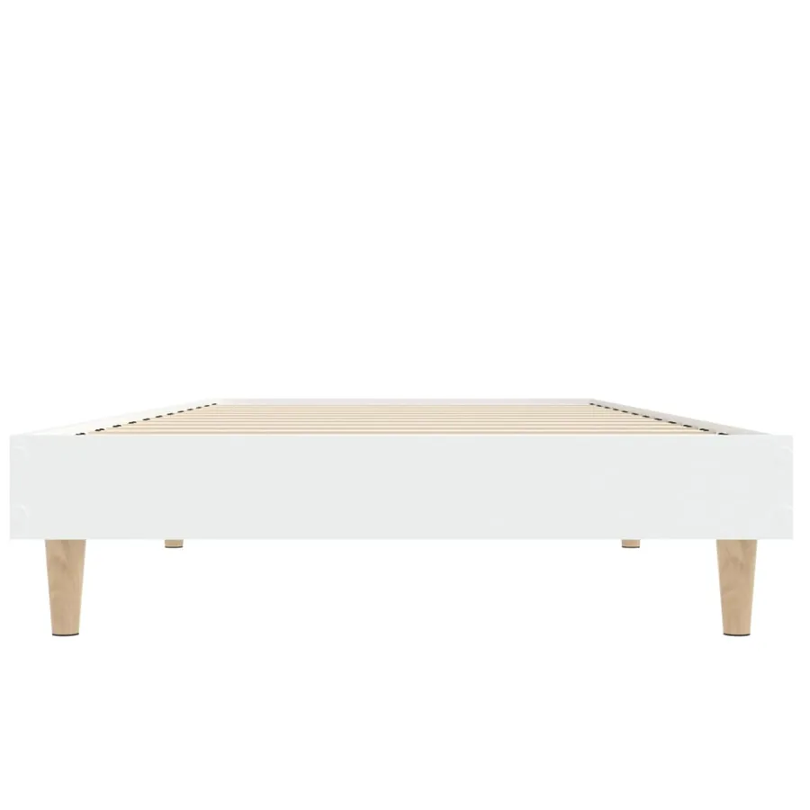 Cadre de lit sans matelas blanc 75x190 cm bois d'ingénierie - 6