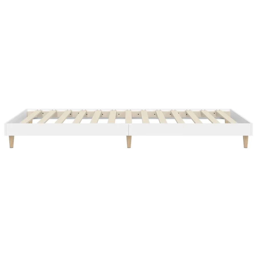 Cadre de lit sans matelas blanc 75x190 cm bois d'ingénierie - 7