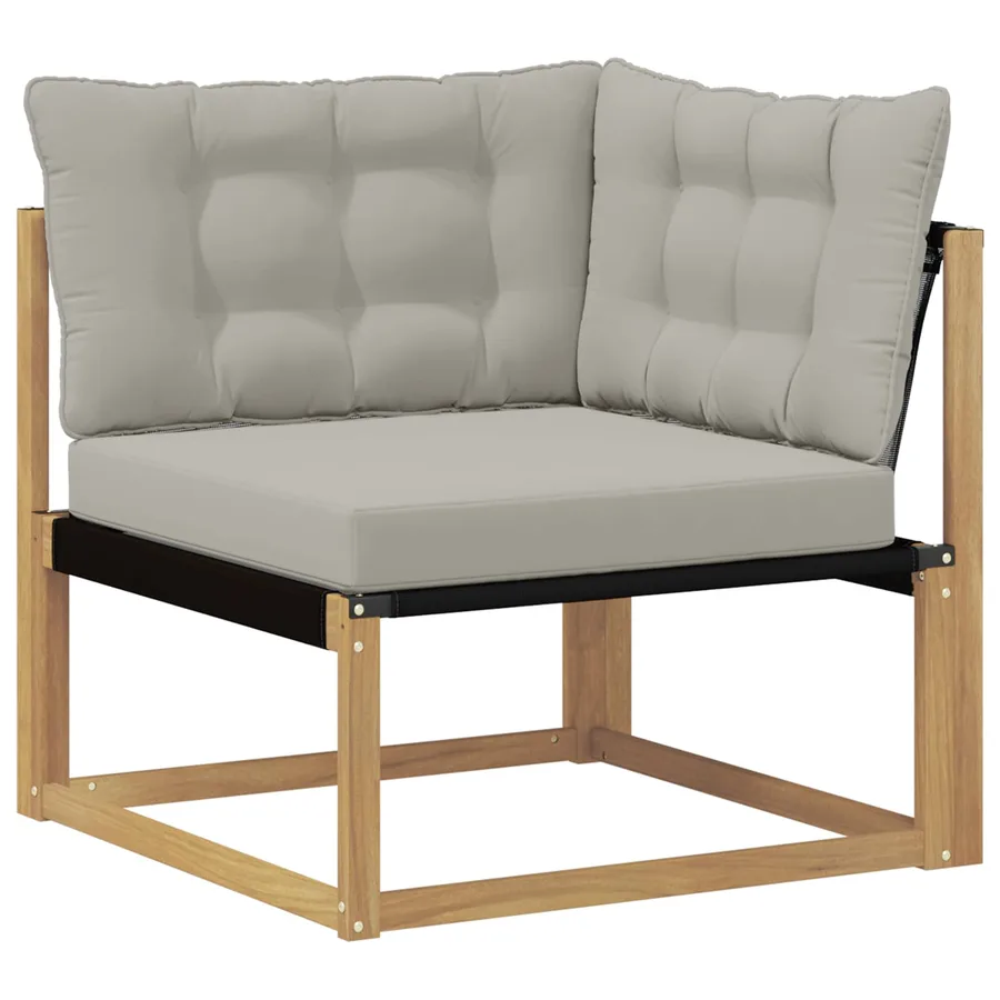 Ensemble de canapés d'extérieur 4 pcs Blanc et gris clair - 6