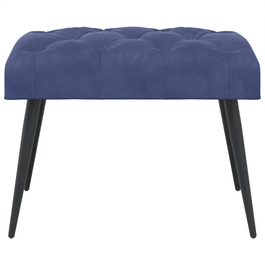 Banc avec capitonnage bouton Bleu police 60 x 40 x 45 cm - 5