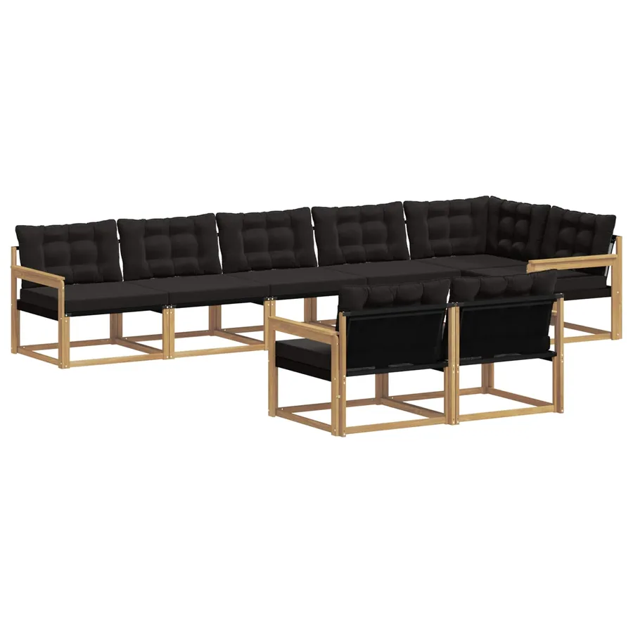 Ensemble de canapés d'extérieur 8 pcs Blanc et noir - 2