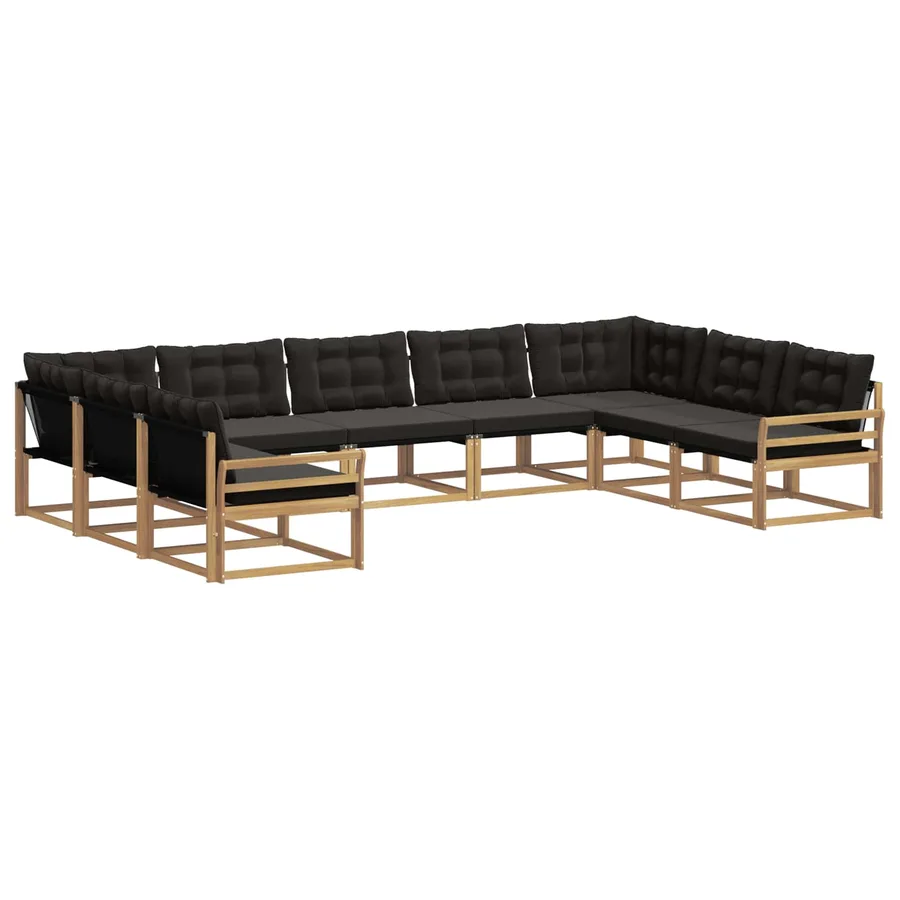 Ensemble de canapés d'extérieur 9 pcs Blanc et noir - 2