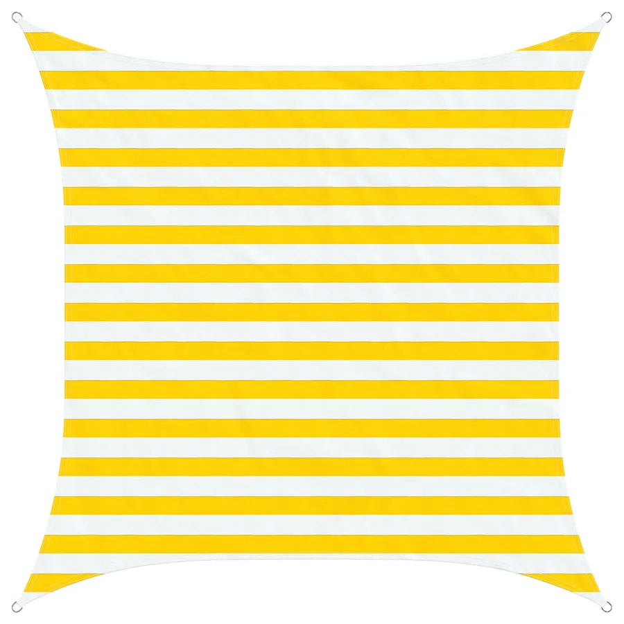 Voile d'ombre Jaune et blanc 2 x 2 m 100 % polyester Oxford - 2