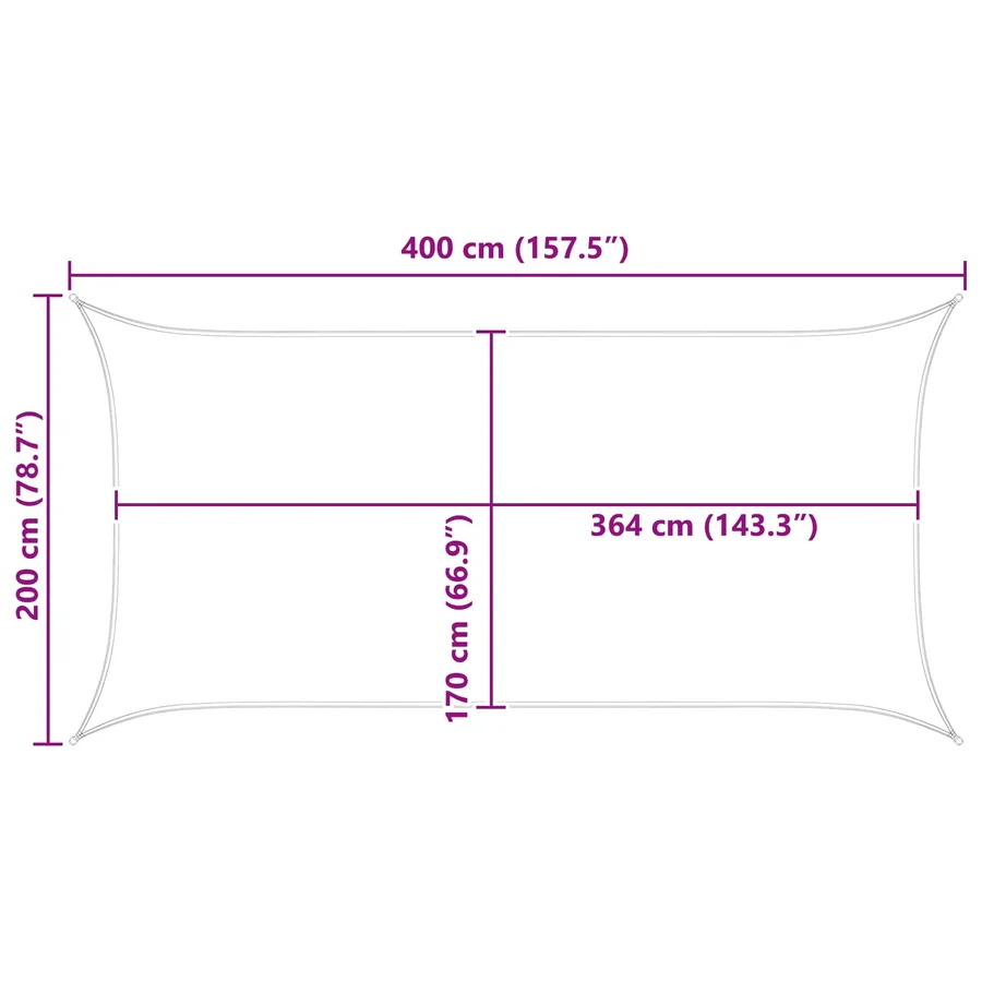Voile d'ombre Gris clair et blanc 4 x 2 m - 10