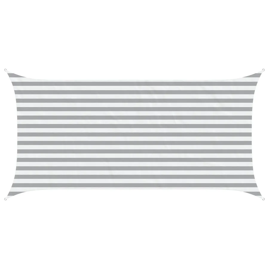 Voile d'ombre Gris clair et blanc 4 x 2 m - 2