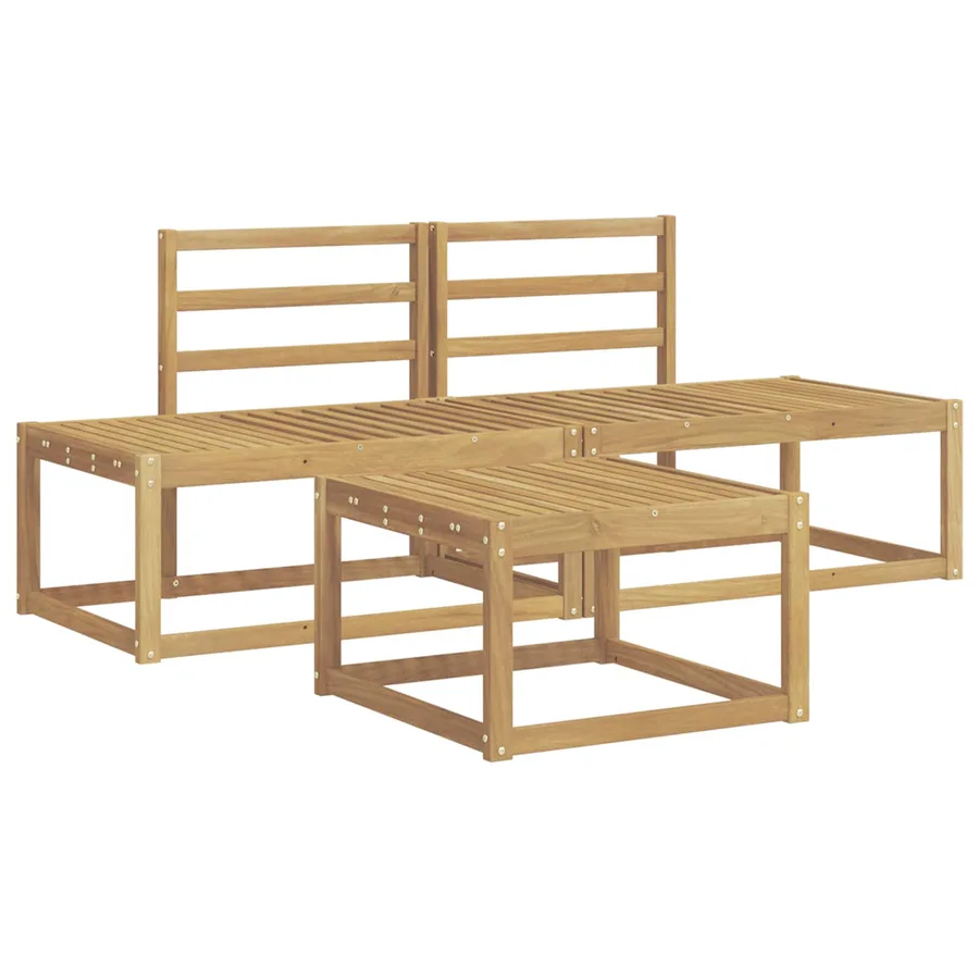 Ensemble de canapés d'extérieur 3 pcs Blanc - 2