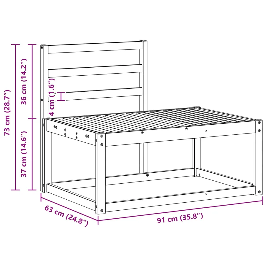 Ensemble de canapés d'extérieur 2 pcs Blanc 182,5 x 63 x 73 cm - 8