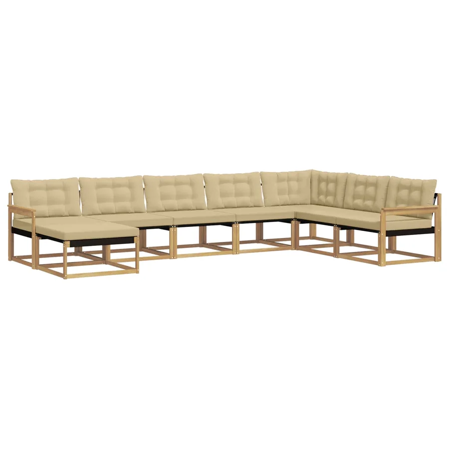 Ensemble de canapés d'extérieur 8 pcs Blanc et Beige - 2