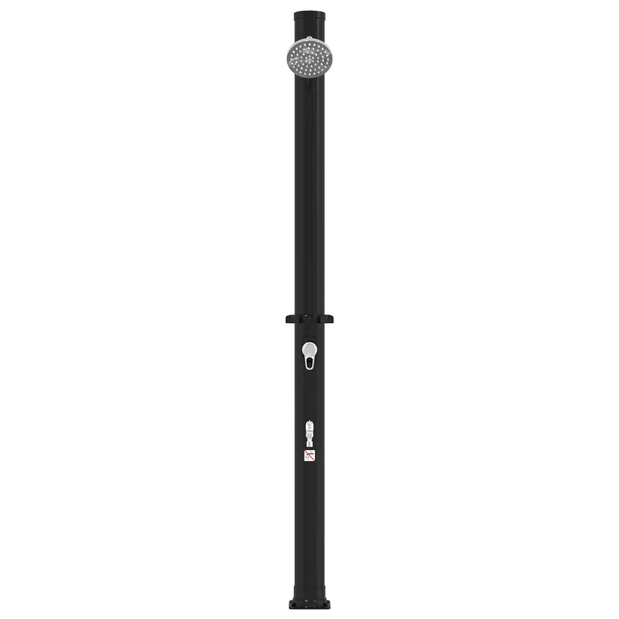 Douche solaire avec pommeau de douche et robinet 20 l Noir - 4