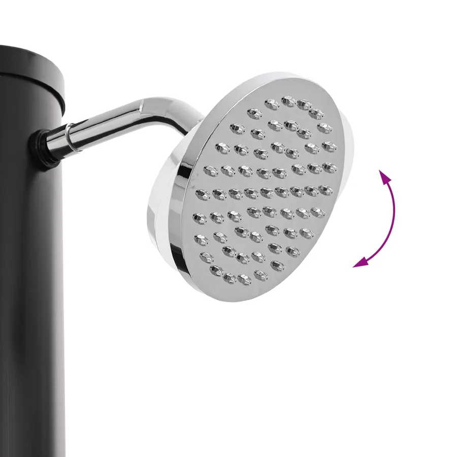Douche solaire avec pommeau de douche et robinet 20 l Noir - 8
