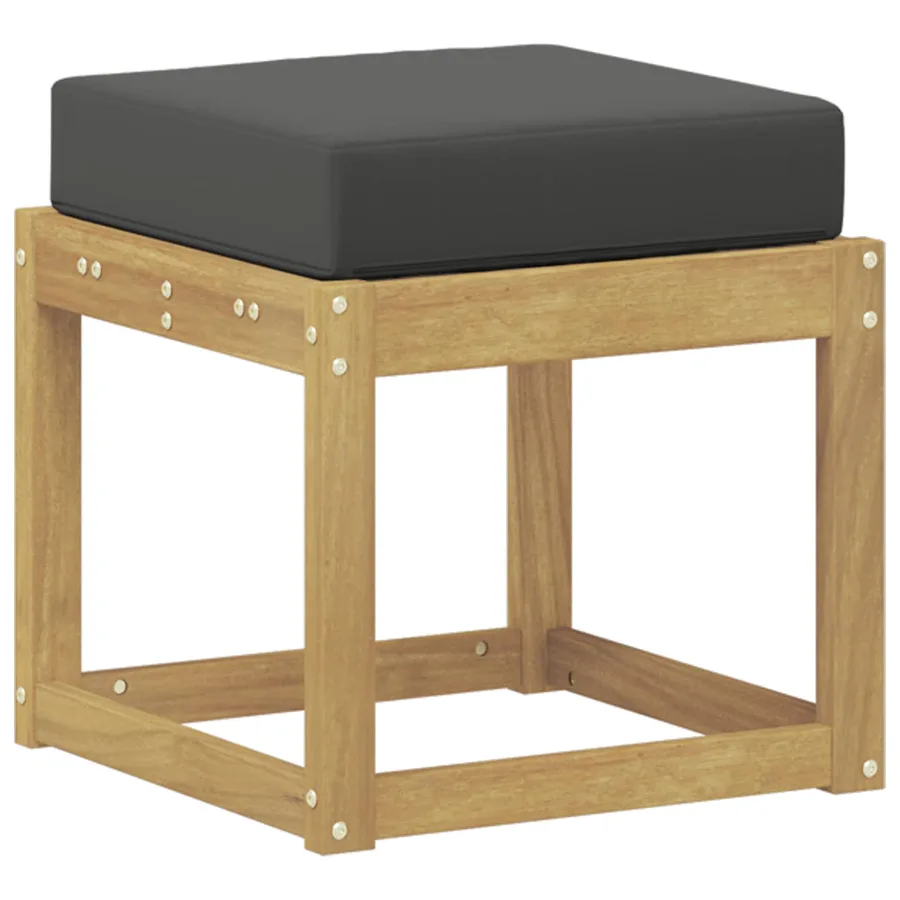 Banc de Jardin Blanc 43 x 43 x 45 cm Bois d'Acacia Massif - 2