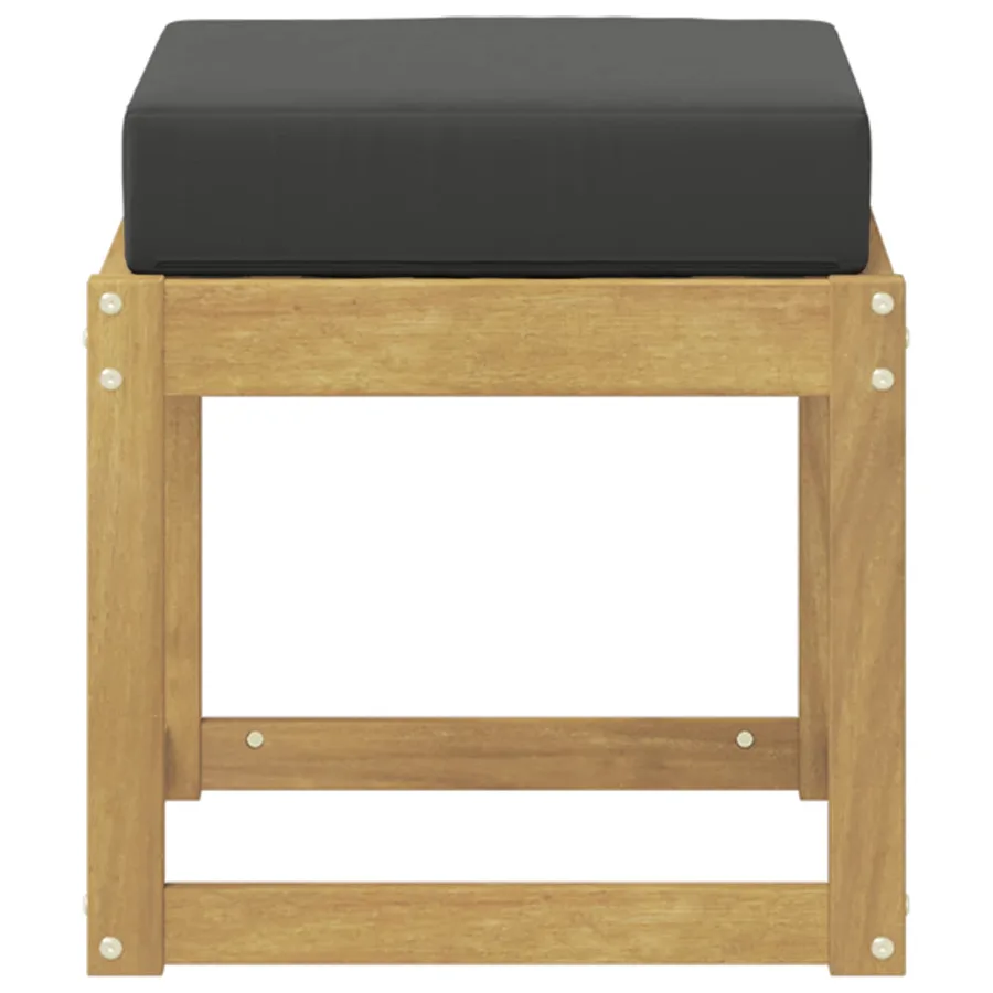 Banc de Jardin Blanc 43 x 43 x 45 cm Bois d'Acacia Massif - 3