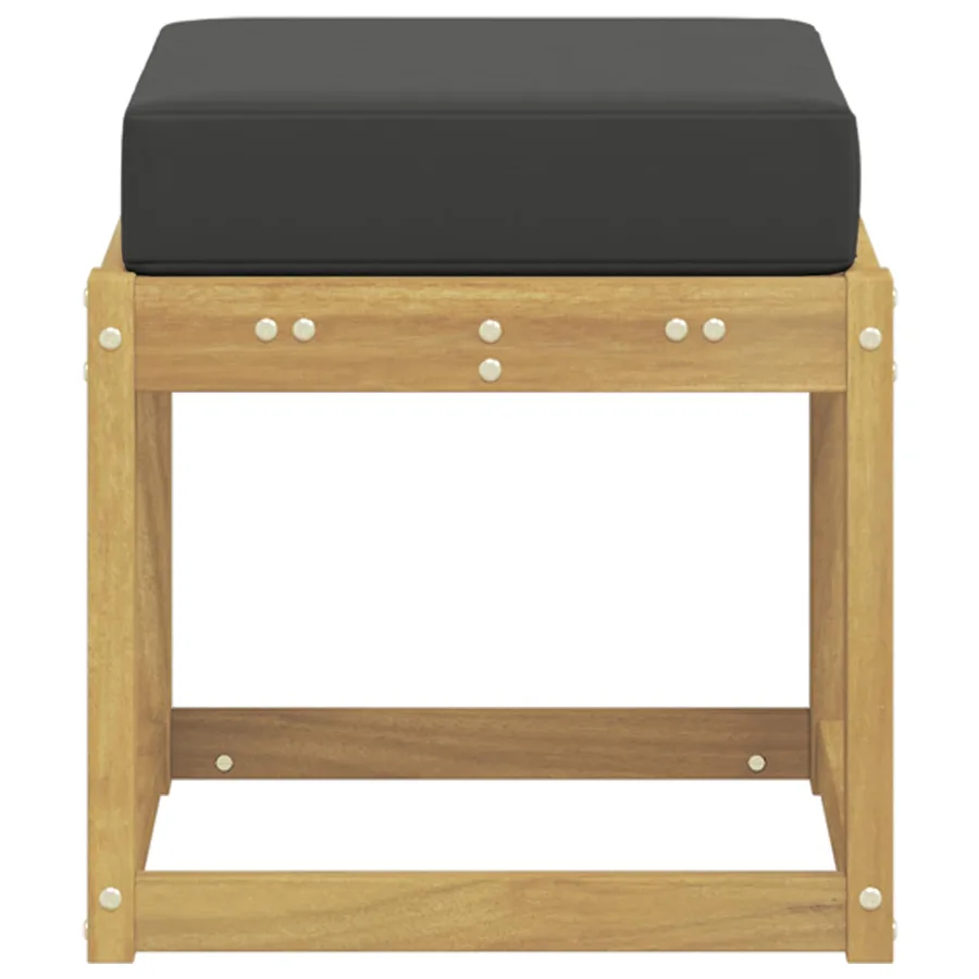 Banc de Jardin Blanc 43 x 43 x 45 cm Bois d'Acacia Massif - 4