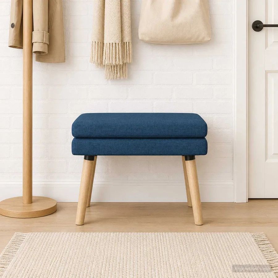 Banc à double couche Bleu 60 x 40 x 46 cm Tissu
