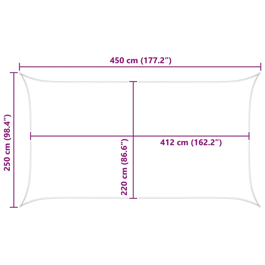 Voile d'ombre Gris clair et blanc 4,5 x 2,5 m - 10
