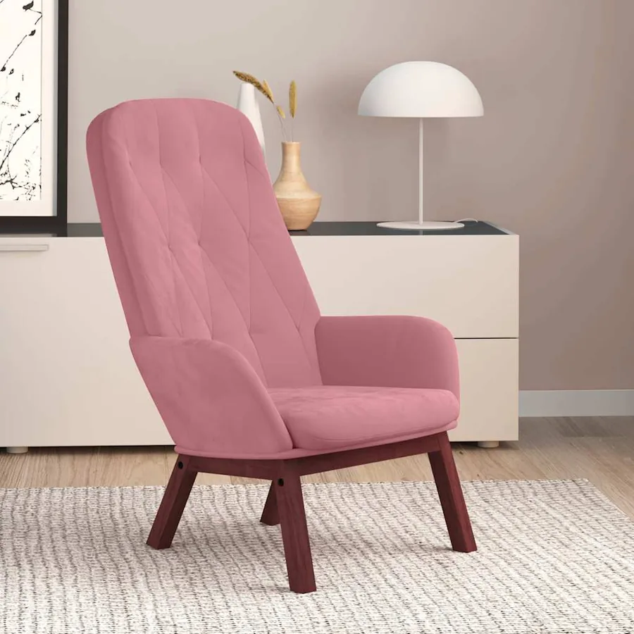 Chaise de relaxation Rose Velours