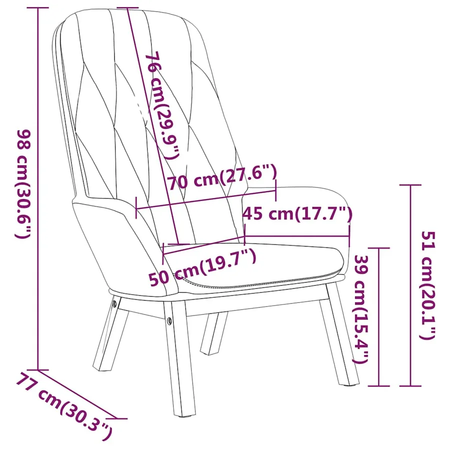 Chaise de relaxation Rose Velours - 8