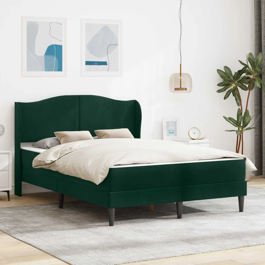 Cadre de lit 2 pcs Vert foncé 120 x 190 cm Velours