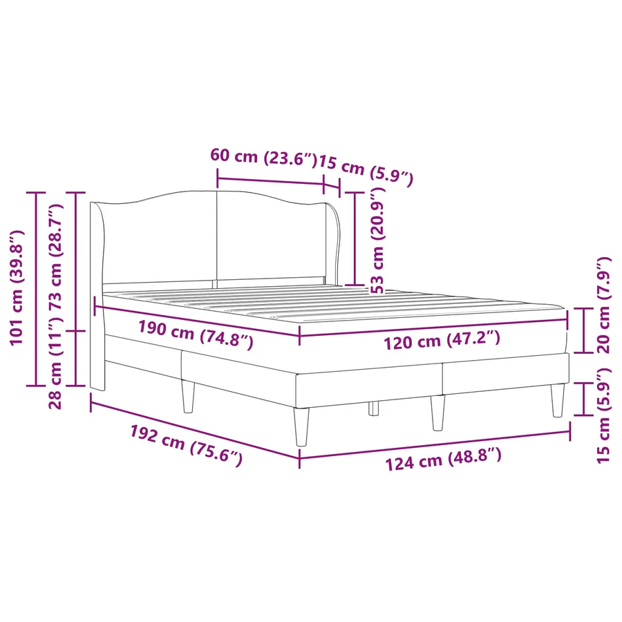 Cadre de lit 2 pcs Vert foncé 120 x 190 cm Velours - 12