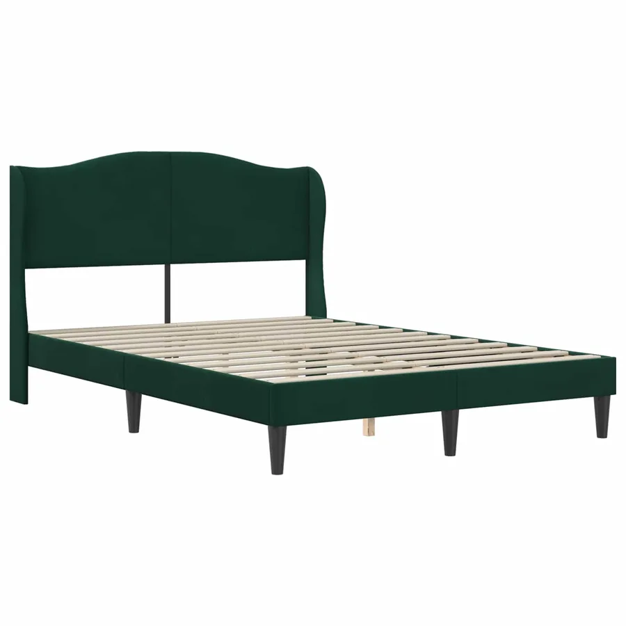 Cadre de lit 2 pcs Vert foncé 120 x 190 cm Velours - 4