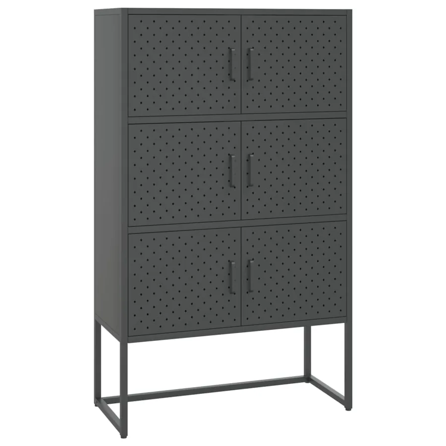 Buffet haut Anthracite 80x35x135 cm Acier - 2