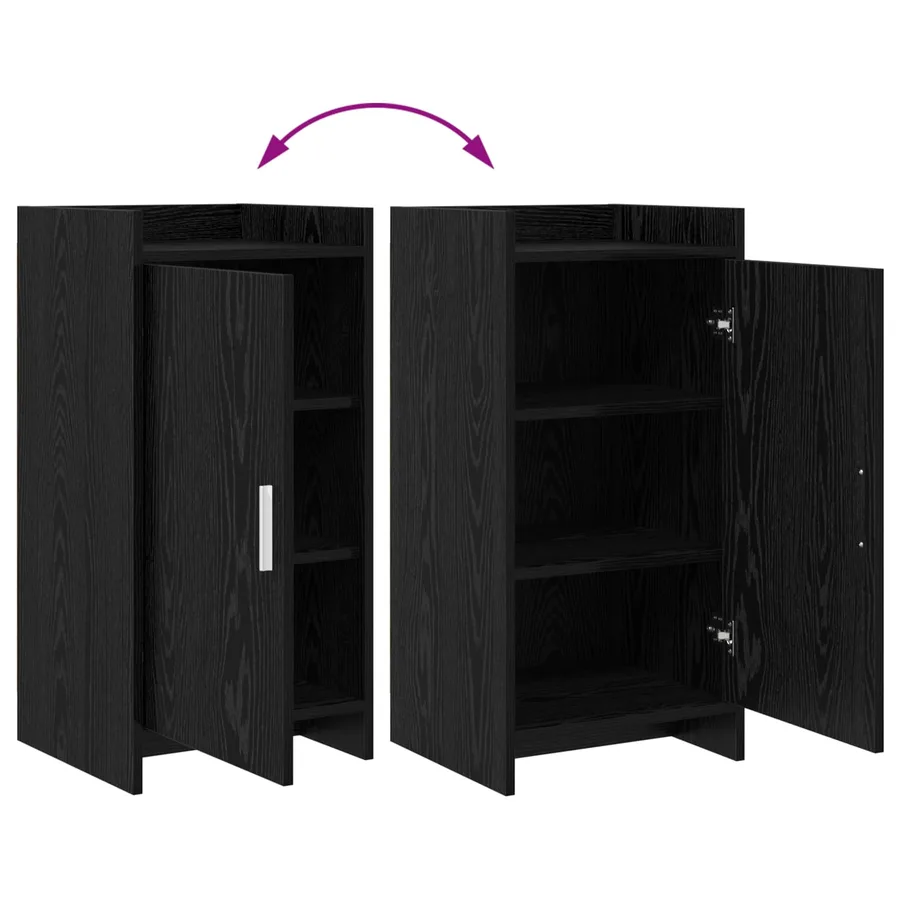 Buffet Chêne noir 40 x 36 x 80 cm Bois d'ingénierie - 9