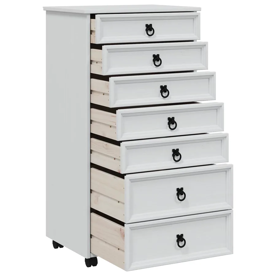Cabinet Roulant avec Tiroirs CORONA Blanc - 3