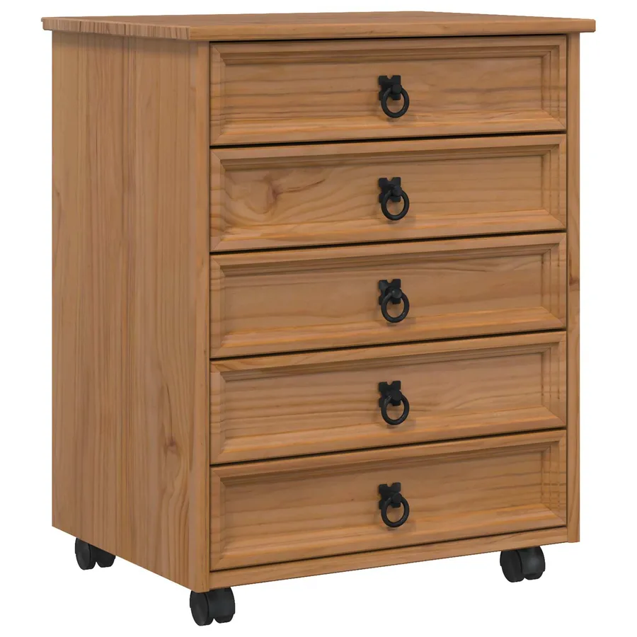 Cabinet Roulant avec Tiroirs CORONA Brun Miel - 2