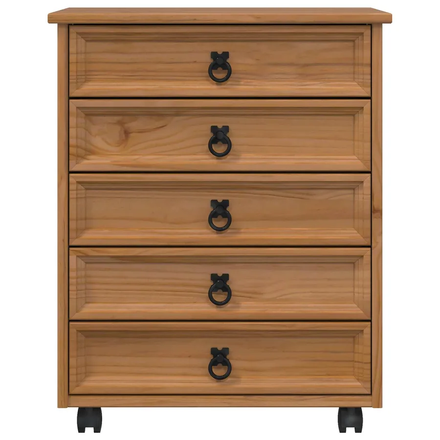 Cabinet Roulant avec Tiroirs CORONA Brun Miel - 4