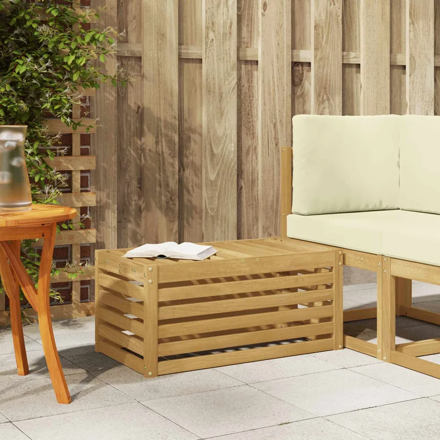Banc de Jardin Blanc 79 x 43 x 37 cm Bois d'Acacia Massif