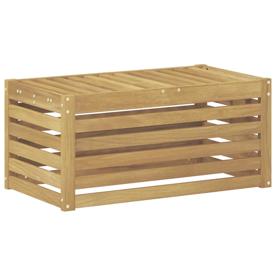 Banc de Jardin Blanc 79 x 43 x 37 cm Bois d'Acacia Massif - 2