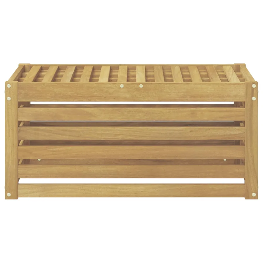Banc de Jardin Blanc 79 x 43 x 37 cm Bois d'Acacia Massif - 3