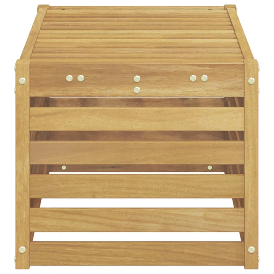 Banc de Jardin Blanc 79 x 43 x 37 cm Bois d'Acacia Massif - 4