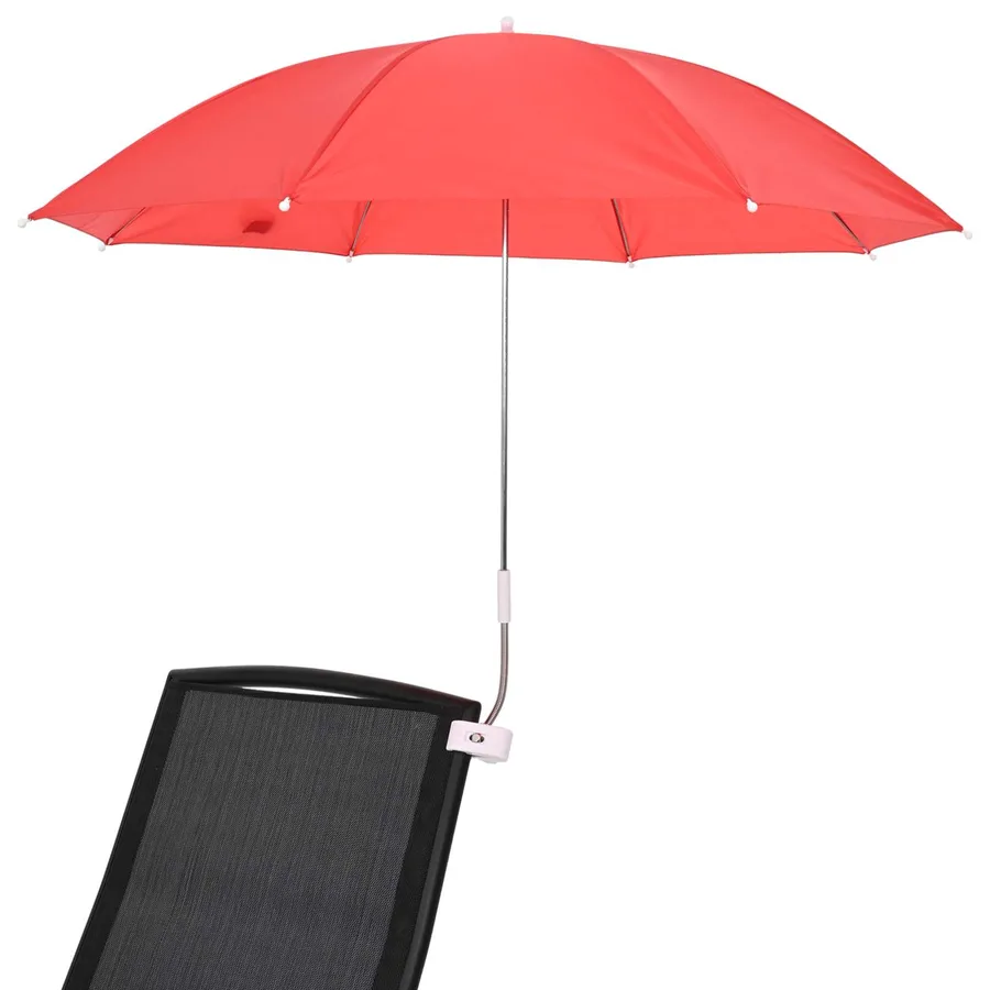Parapluie avec pince 2 pcs Rouge brique Ø 105 x 86 cm - 3