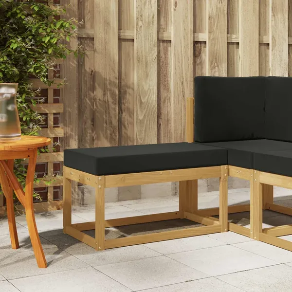 Banc de Jardin Blanc 80 x 43 x 45 cm Bois d'Acacia Massif