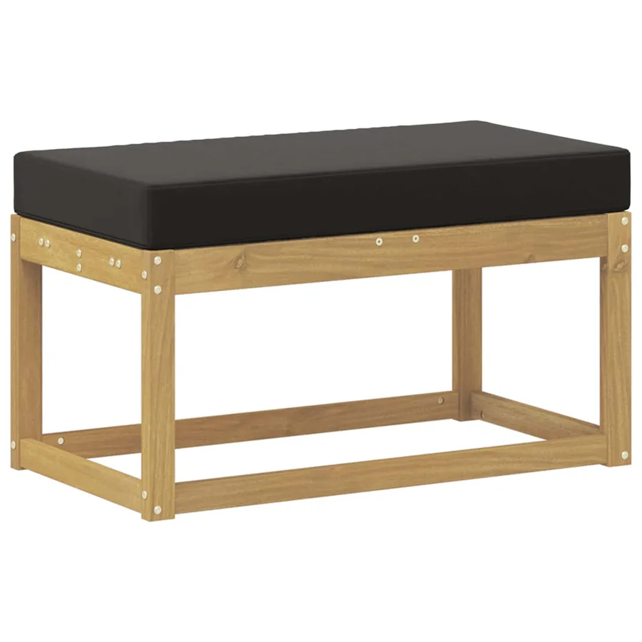 Banc de Jardin Blanc 80 x 43 x 45 cm Bois d'Acacia Massif - 2