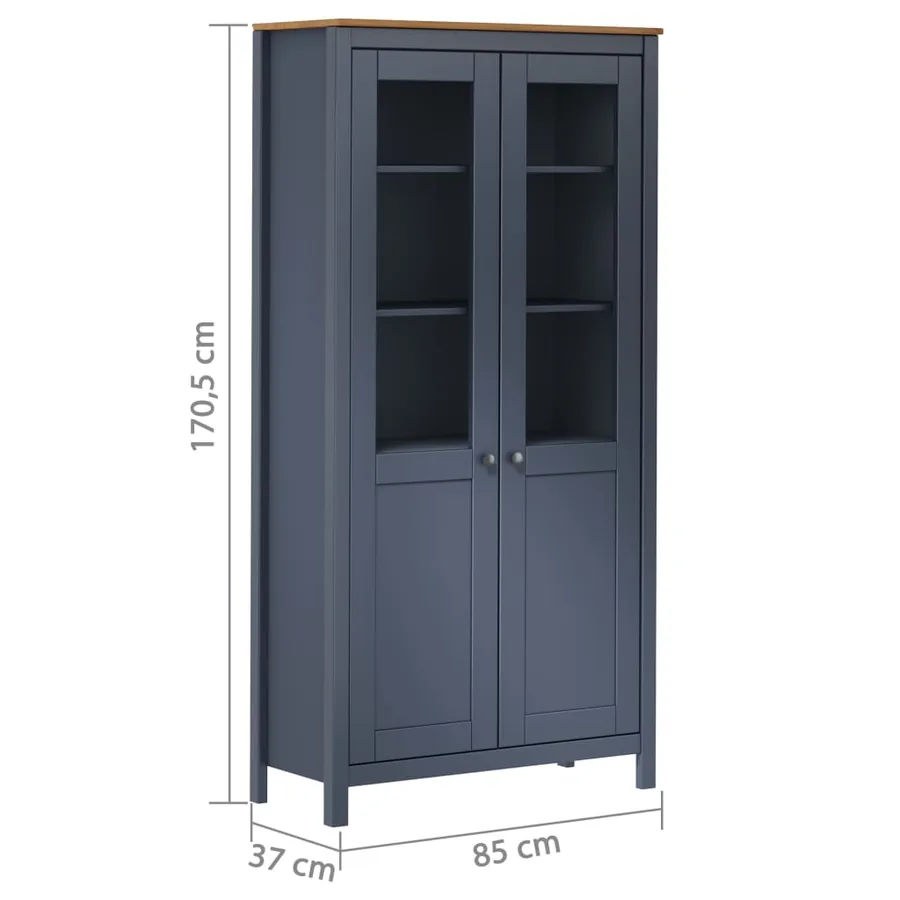 Buffet Hill Gris 85x37x170,5 cm Bois de pin solide - 4