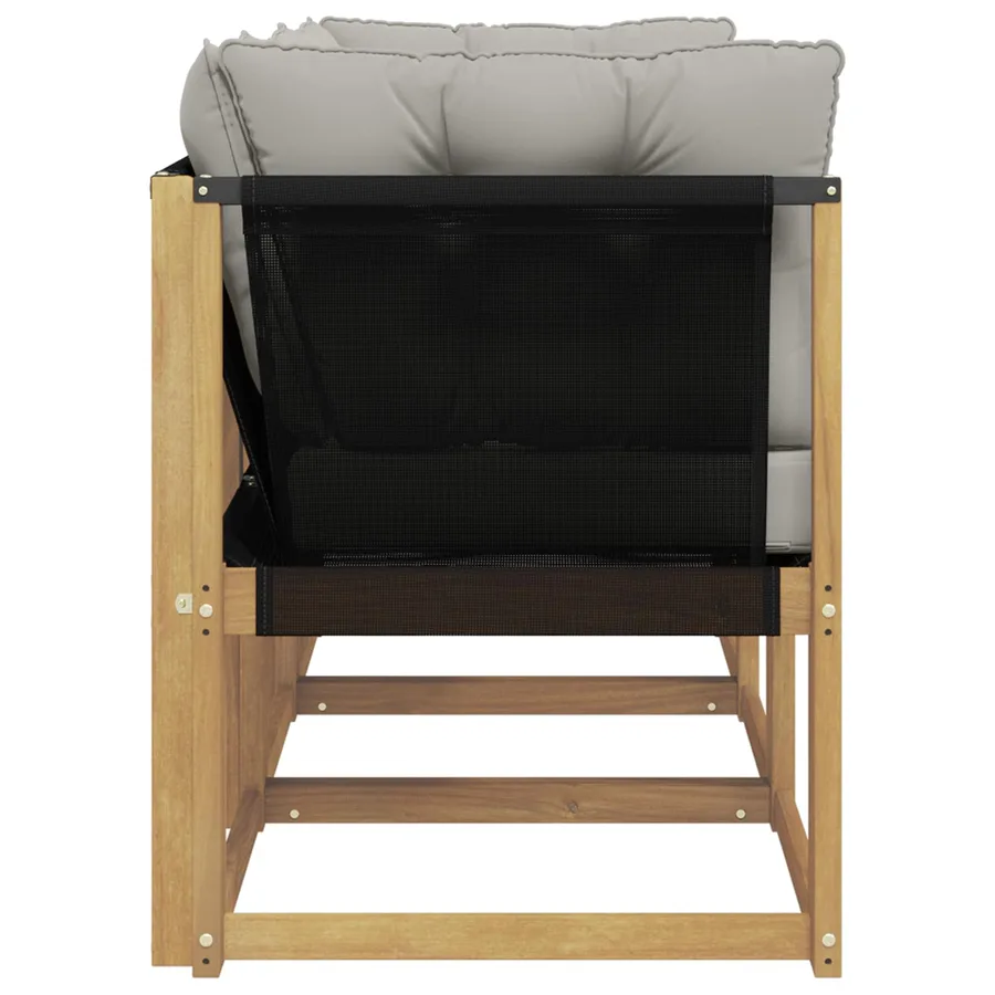Canapé d’extérieur milieu et coin avec coussin 3 Pièce Blanc - 6