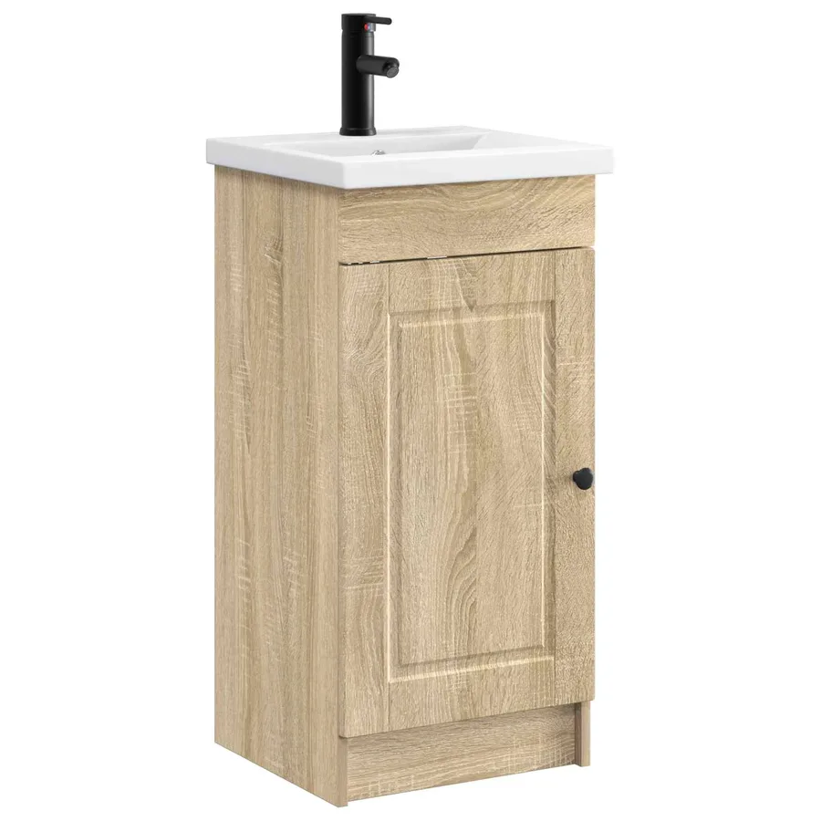 Meuble de salle de bain avec évier Chêne Sonoma - 2