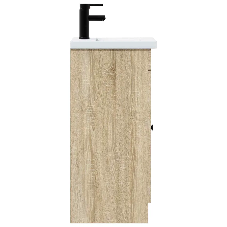 Meuble de salle de bain avec évier Chêne Sonoma - 5