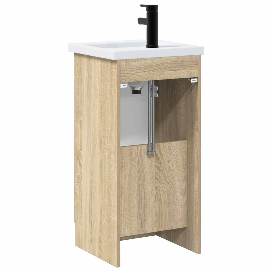 Meuble de salle de bain avec évier Chêne Sonoma - 6