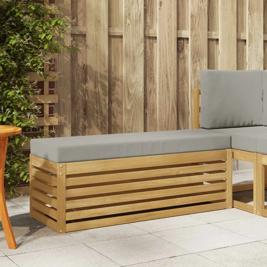 Banc de Jardin Blanc 115 x 43 x 45 cm Bois d'Acacia Massif
