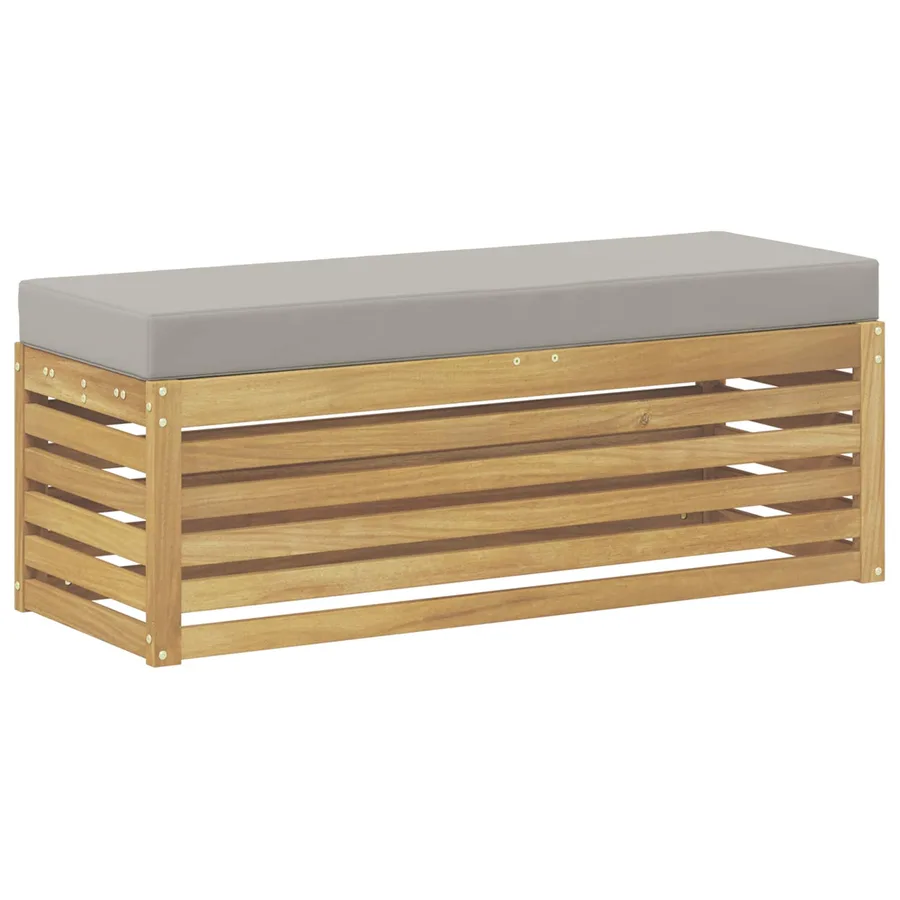 Banc de Jardin Blanc 115 x 43 x 45 cm Bois d'Acacia Massif - 2
