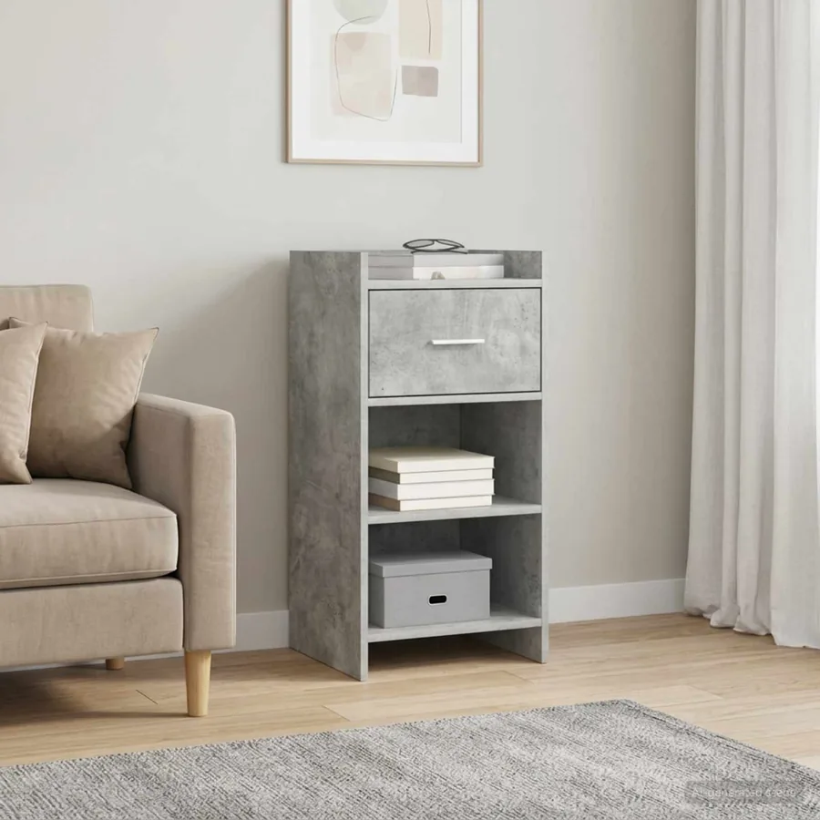 Buffet Gris béton 40 x 36 x 80 cm Bois d'ingénierie