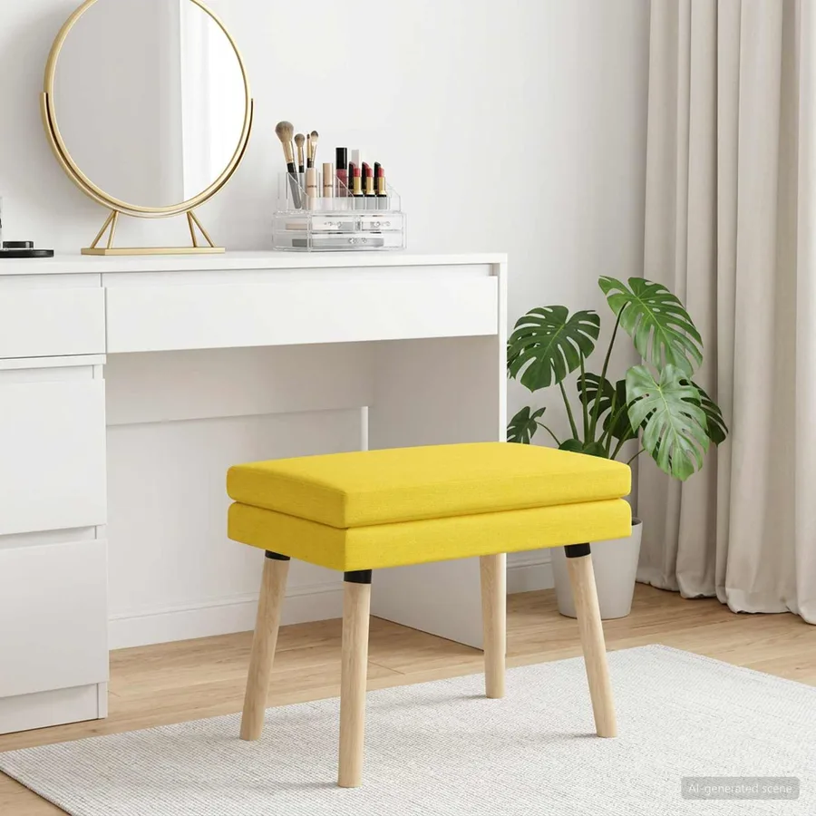Banc à double couche Jaune clair 60 x 40 x 46 cm Tissu - 3