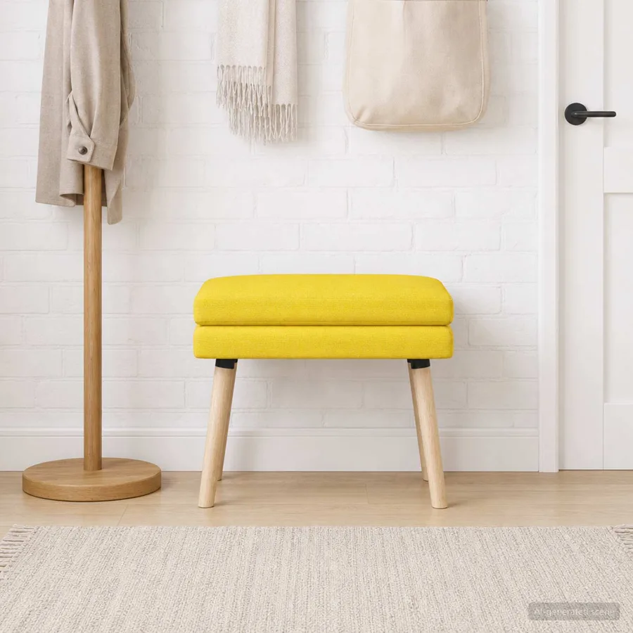 Banc à double couche Jaune clair 60 x 40 x 46 cm Tissu - 4