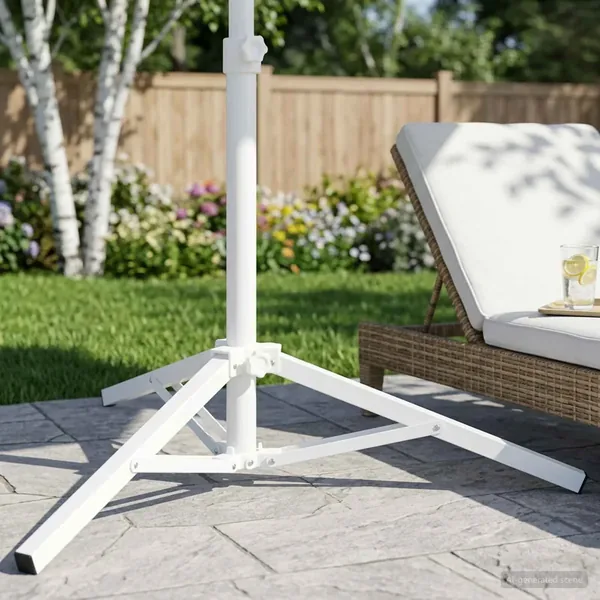 Support de parasol Blanc Acier for 25-32 mm Pole